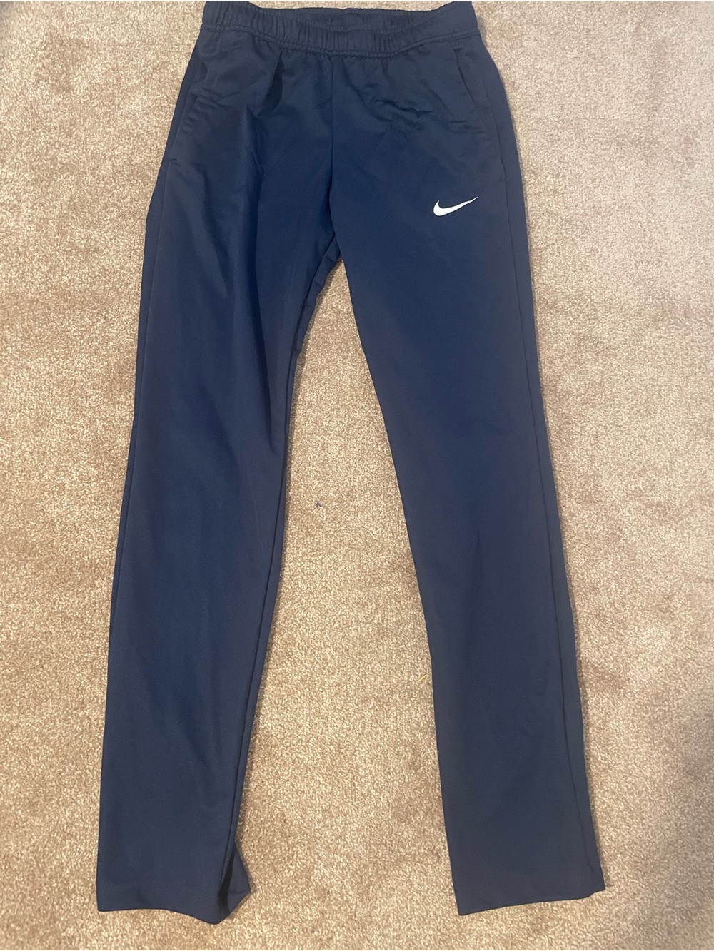 Nike Navy Track Pants with White Swoosh